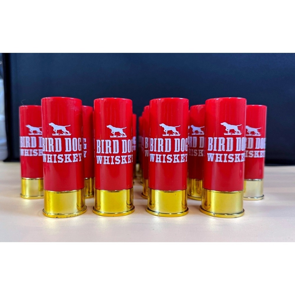 28 Bird Dog Whiskey Shot Glasses 12 GA Shotgun Shells Novelty Barware Set